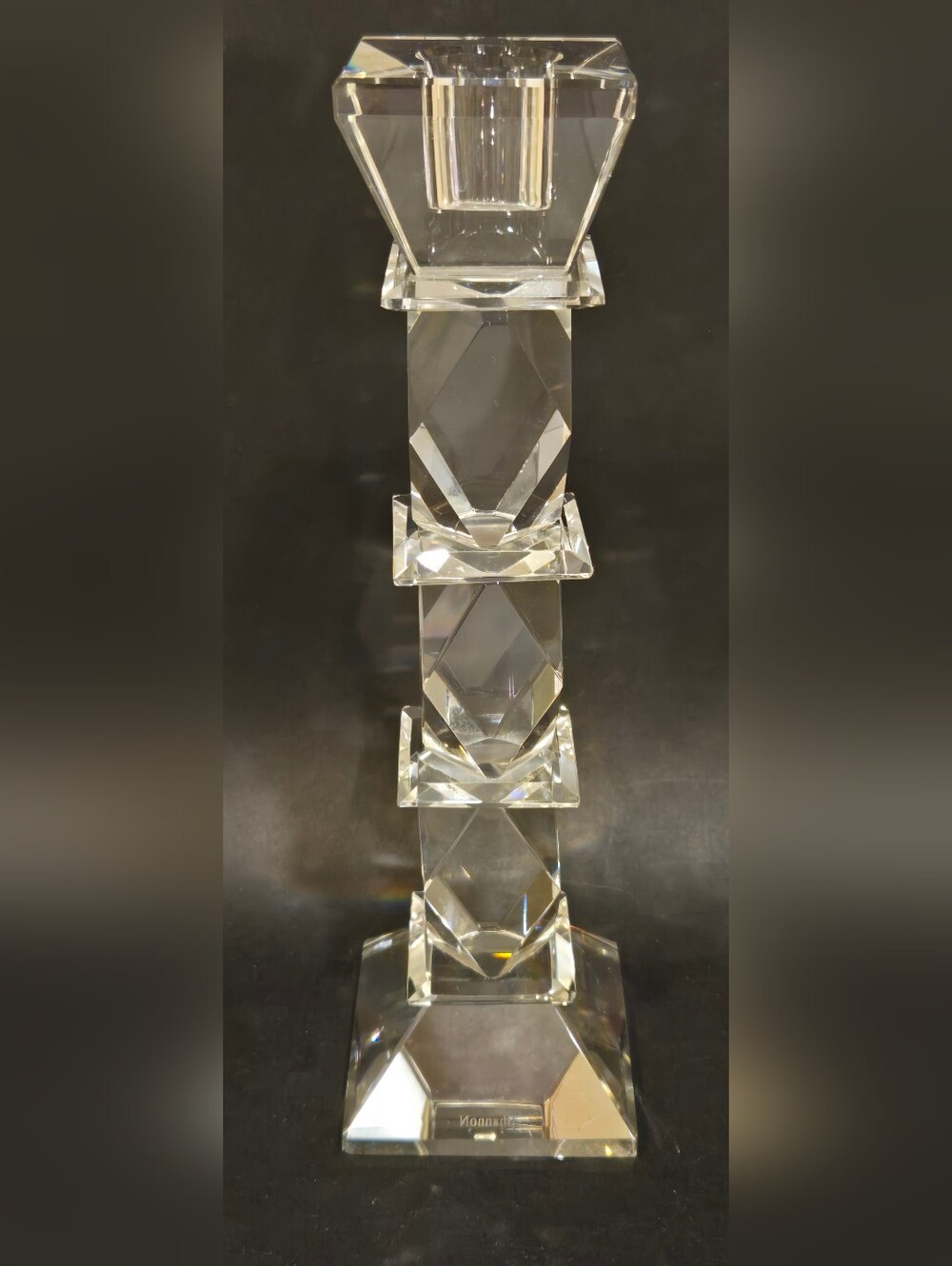 Art Deco Shannon Crystal Candlestick Holder